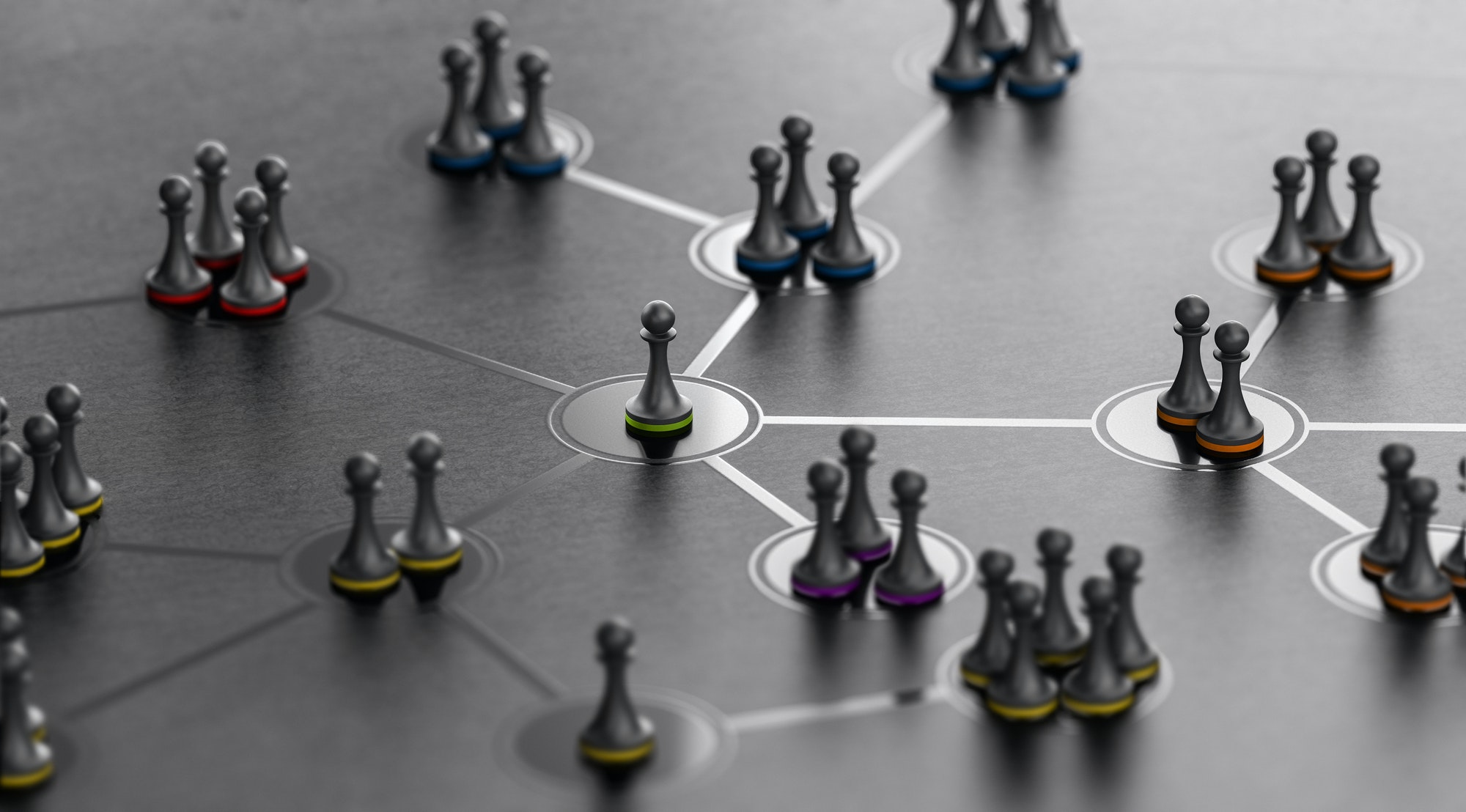 Social Networking Concept. People Connected Together with a Leader